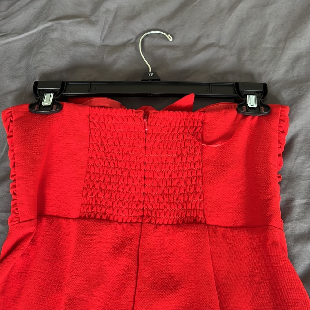 Sezane Ondine Dress Strapless Red Sundress size 6 - Picture 5 of 11